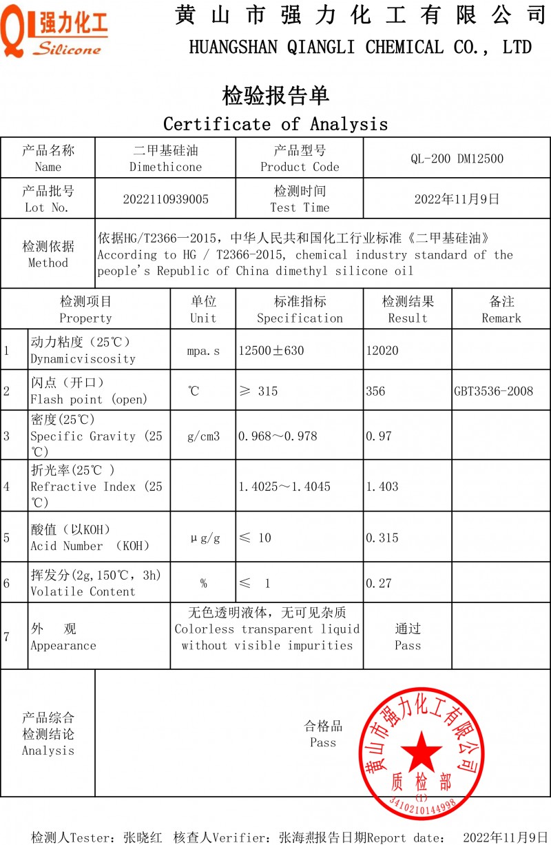 QL-200 DM12500 检测报告COA2022110939005