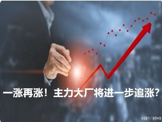 一涨再涨！主力大厂将进一步追涨？